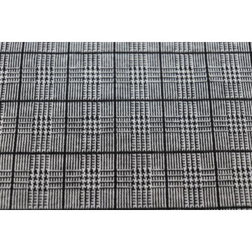 Black Checkered Jacquard Fabrics In Black And White